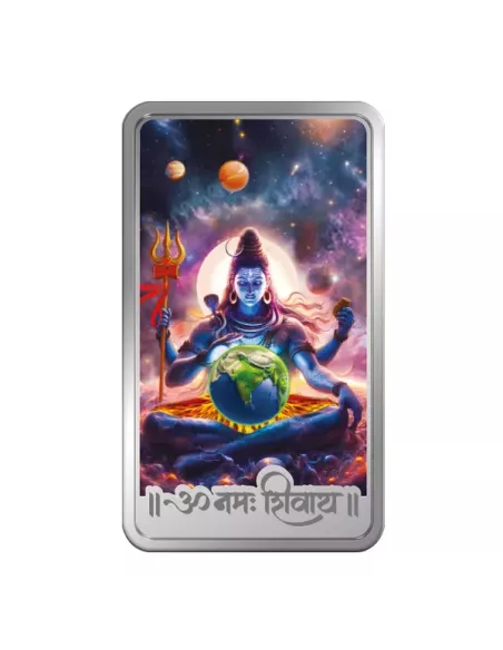 MMTC PAMP Colorful Lord Shiva Silver Bar of 50 Gram in 999.9 Purity /