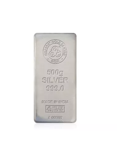 Buy Gujarat Gold Centre Silver Cast Bar Of 500 gm in 999 24Kt Purity