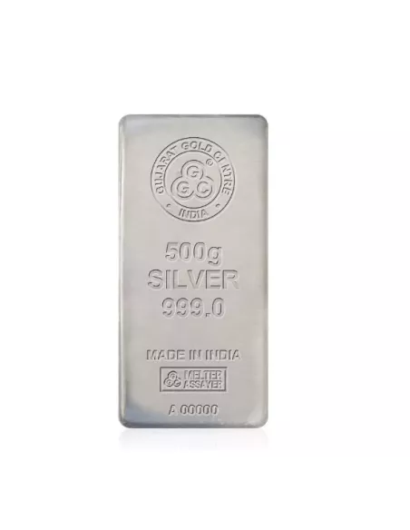 Buy Gujarat Gold Centre Silver Cast Bar Of 500 gm in 999 24Kt Purity
