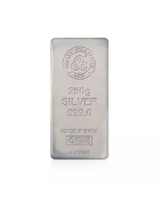 Gujarat Gold Centre Silver Cast Bar Of 250 gm in 999 24Kt Purity Finen