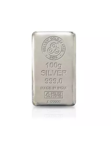 Buy Gujarat Gold Centre Silver Cast Bar Of 100 gm in 999 24Kt Purity