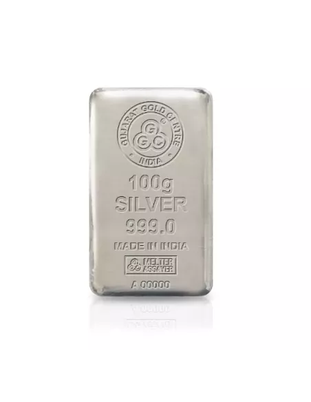 Buy Gujarat Gold Centre Silver Cast Bar Of 100 gm in 999 24Kt Purity