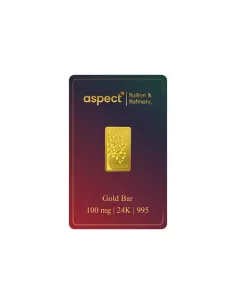 Aspect Bullion Kalpvruksha Gold Bar 0.100 Milligrams in 24 Kt 995 Puri