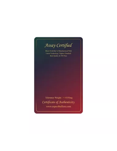 Aspect Bullion Kalpvruksha Gold Bar 0.100 Milligrams in 24 Kt 995 Puri