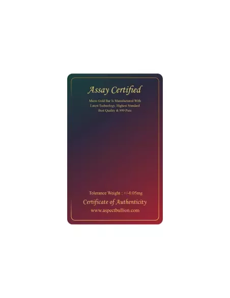 Aspect Bullion Kalpvruksha Gold Bar 0.100 Milligrams in 24 Kt 995 Puri