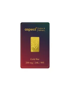 Aspect Bullion Kalpvruksha Gold Bar 0.200 Milligrams in 24 Kt 995 Puri