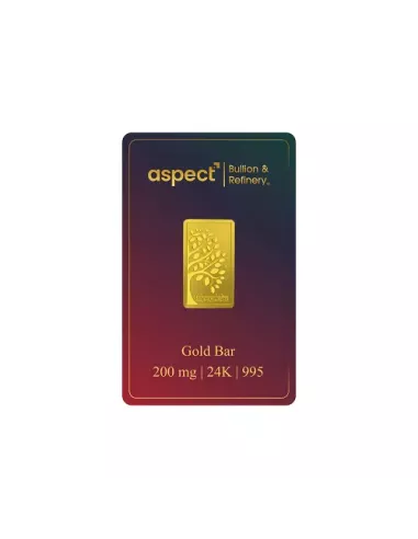 Aspect Bullion Kalpvruksha Gold Bar 0.200 Milligrams in 24 Kt 995 Puri