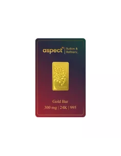 Aspect Bullion Kalpvruksha Gold Bar 0.300 Milligrams in 24 Kt 995 Puri