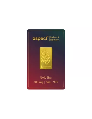 Aspect Bullion Kalpvruksha Gold Bar 0.300 Milligrams in 24 Kt 995 Puri