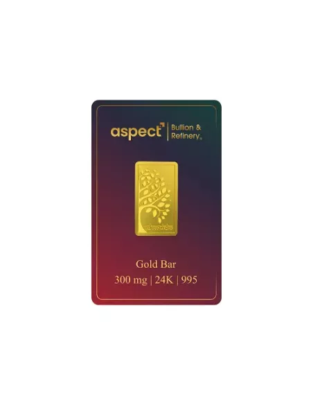 Aspect Bullion Kalpvruksha Gold Bar 0.300 Milligrams in 24 Kt 995 Puri