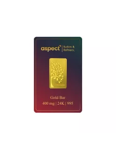 Aspect Bullion Kalpvruksha Gold Bar 0.400 Milligrams in 24 Kt 995 Puri