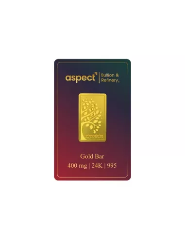 Aspect Bullion Kalpvruksha Gold Bar 0.400 Milligrams in 24 Kt 995 Puri