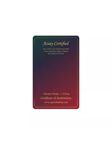 Aspect Bullion Kalpvruksha Gold Bar 0. 500 Milligrams in 24 Kt 995 Pur