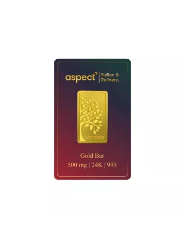 Aspect Bullion Kalpvruksha Gold Bar 0. 500 Milligrams in 24 Kt 995 Pur