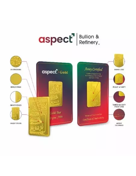 Aspect Bullion Rose Gold Bar Of 10 Grams in 24 Karat 999 Purity / Fine