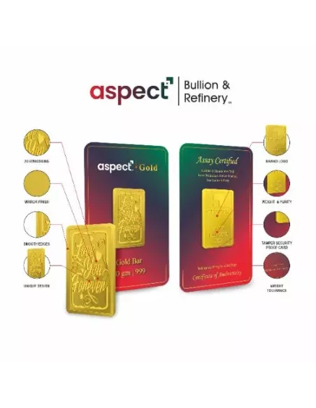 Aspect Bullion Love You Forever Gold Bar Of 5 Grams in 24 Karat 999 Pu