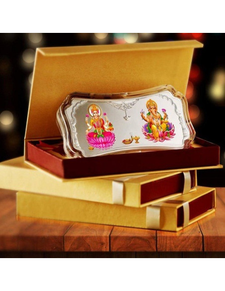 Lakshmi Ganesh Silver Bar of 50 Gram  in 999 Purity / Fineness By MMTC PAMP