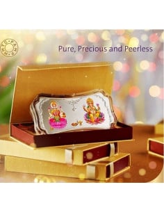 MMTC-PAMP Laxmi Ganesh Silver Coloured Bar of 100 Gram Laxmi-Ganesh in 999.9 Purity / Fineness