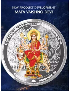 MMTC PAMP Mata Vaishno Devi Colored Silver Coin of 50 Gram in 999.9 Pu
