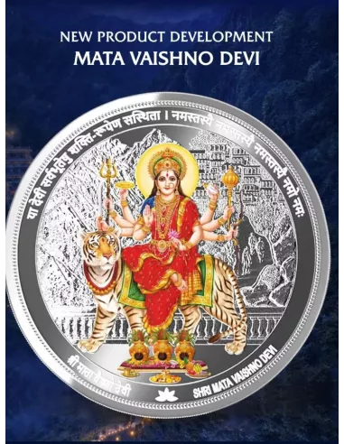 MMTC PAMP Mata Vaishno Devi Colored Silver Coin of 50 Gram in 999.9 Pu