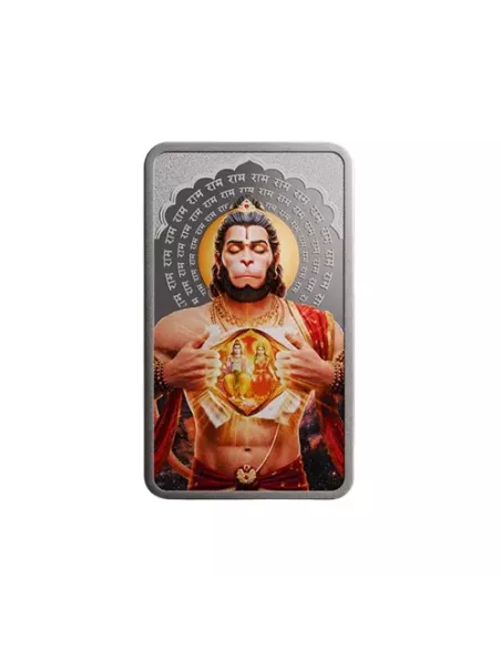 MMTC PAMP Colorful Lord Hanuman Silver Coin of 50 Gram in 999.9 Purity