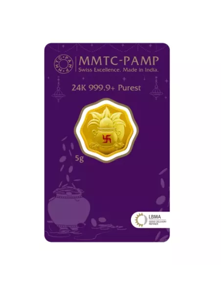 MMTC-PAMP Octagonal Shubh Aarambh Gold Coin of 5 Grams 24 Karat in 999