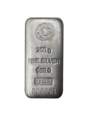 MMTC-PAMP Ingot Silver Casted Bar Of 250 gm in 24 Karat 999.9 Purity /