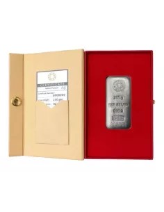 MMTC-PAMP Ingot Silver Casted Bar Of 250 gm in 24 Karat 999.9 Purity /