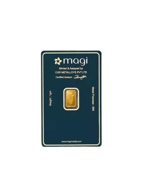 Magi Gold Bar Of 1 Gram 24Kt Gold 999 Purity Fineness