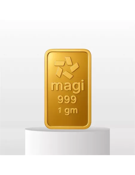 Magi Gold Bar Of 1 Gram 24Kt Gold 999 Purity Fineness