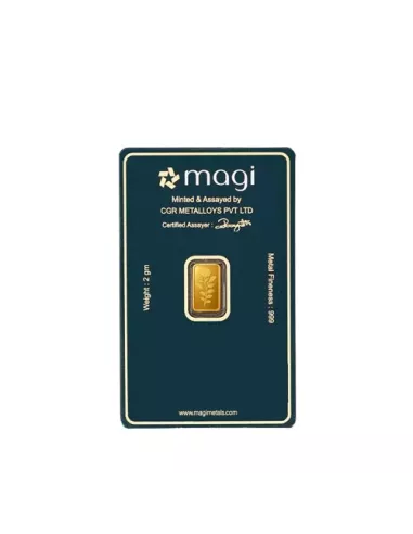 Magi Gold Bar Of 2 Gram 24Kt Gold 999 Purity Fineness