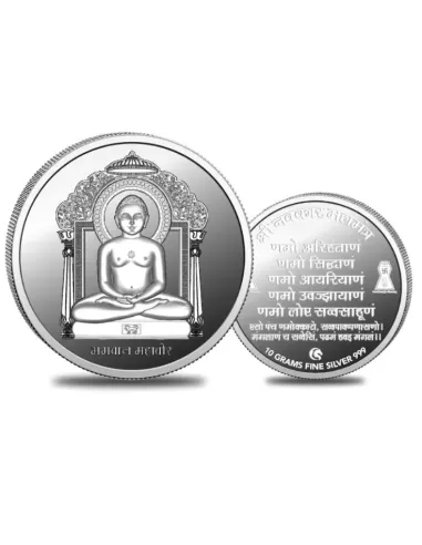 Omkar Mint Mahavir Silver Coin of 10 Grams in 999 Purity Fineness