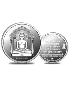 Omkar Mint Mahavir Silver Coin of 100 Grams in 999 Purity Fineness