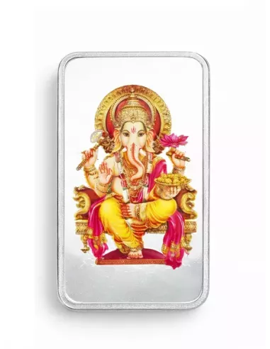 Magi Personalised Ganpati Silver Bar Of 10 Gram in 999 Purity / Finene