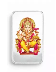 Magi Personalised Ganpati Silver Bar Of 50 Gram in 999 Purity / Finene