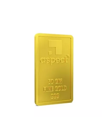 Aspect Bullion Kalpvruksha Gold Bar Of 50 Grams in 24 Karat 999 Purity
