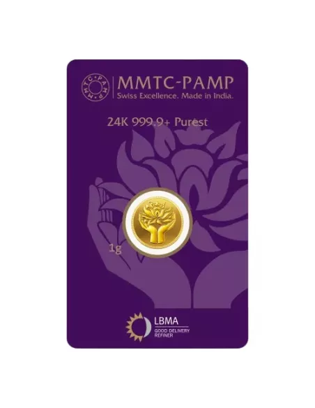 1 Gram Gold Coin- MMTC-PAMP 24K (999.9 Purity) | Live Price Today | Co