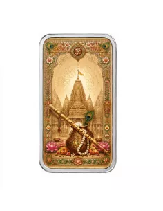 Magi Personalised Divine Krishna Silver Bar Of 100 Gram in 999 Purity