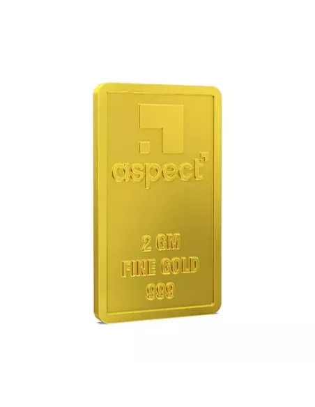 Aspect Bullion Gold Bar Of 2 Grams in 24 Karat 999 Purity / Fineness