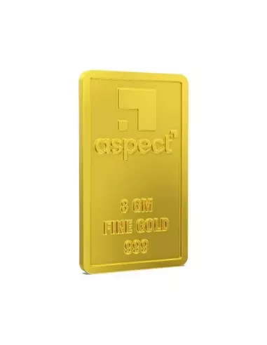 Aspect Bullion Gold Bar Of 8 Grams in 24 Karat 999 Purity / Fineness