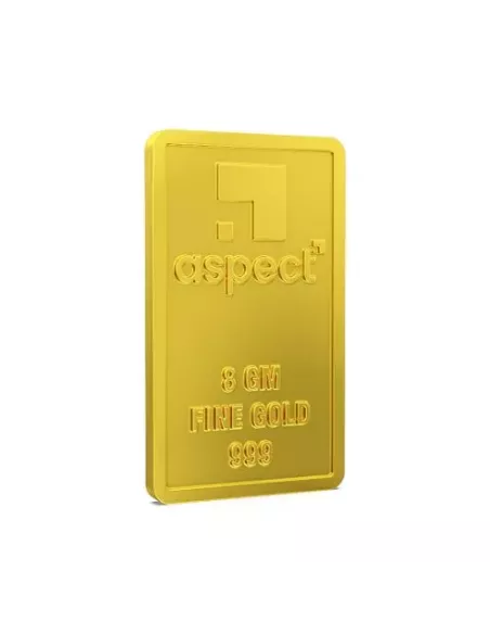 Aspect Bullion Gold Bar Of 8 Grams in 24 Karat 999 Purity / Fineness