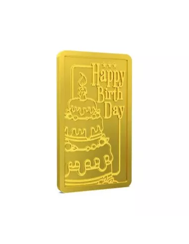Aspect Bullion Happy Birthday Gold Bar Of 8 Grams in 24 Karat 999 Puri