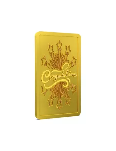 Aspect Bullion Congratulation Gold Bar Of 5 Grams in 24 Karat 999 Puri