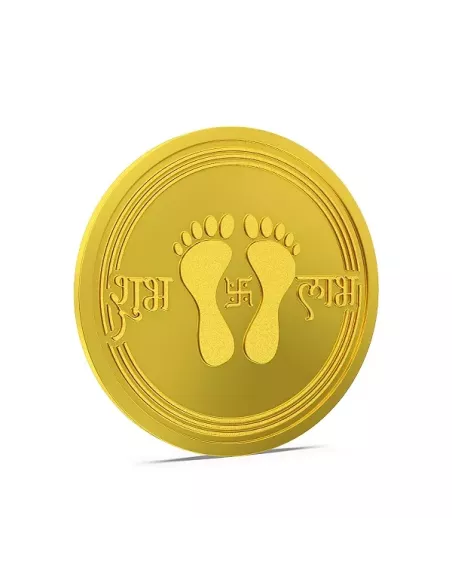 Aspect Bullion Shubh Labh Gold Coin Of 8 Grams in 24 Karat 995 Purity