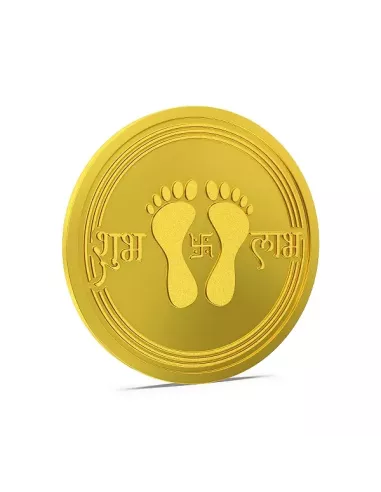 Aspect Bullion Shubh Labh Gold Coin Of 10 Grams in 24 Karat 995 Purity