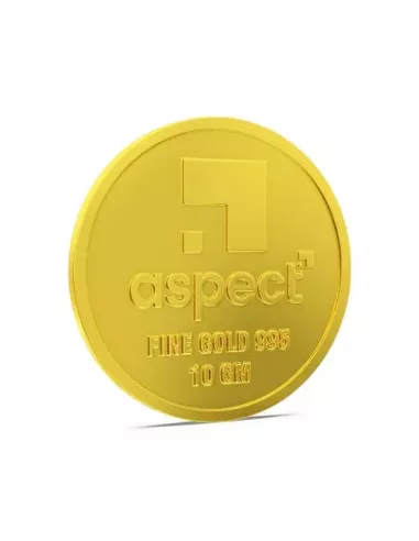 Aspect Bullion Shubh Labh Gold Coin Of 10 Grams in 24 Karat 995 Purity