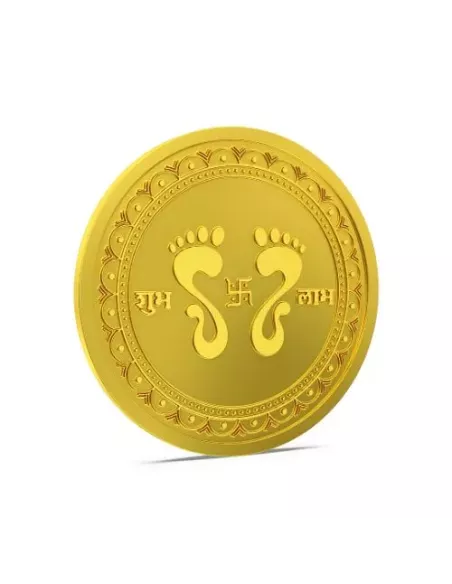 Aspect Bullion Shubh Labh Gold Coin Of 10 Grams in 24 Karat 995 Purity