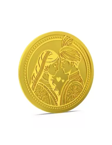 Aspect Bullion Happy Wedding Gold Coin Of 5 Grams in 24 Karat 995 Puri