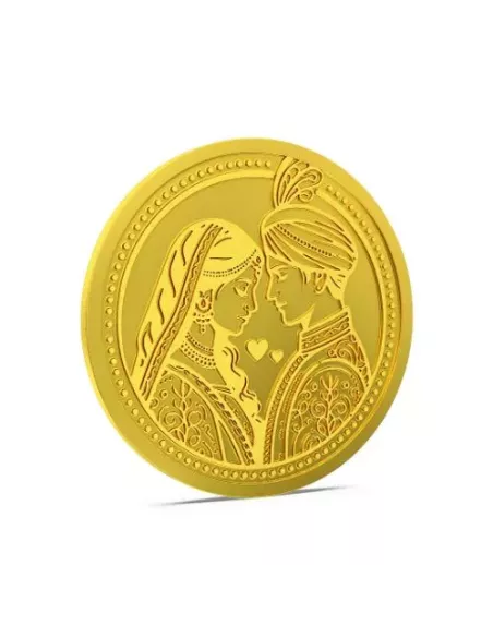 Aspect Bullion Happy Wedding Gold Coin Of 10 Grams in 24 Karat 995 Pur
