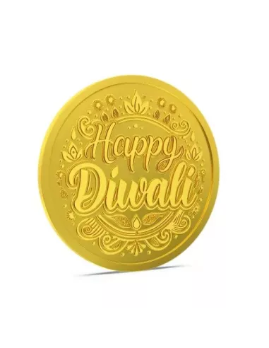 Aspect Bullion Happy Diwali Gold Coin Of 5 Grams in 24 Karat 995 Purit